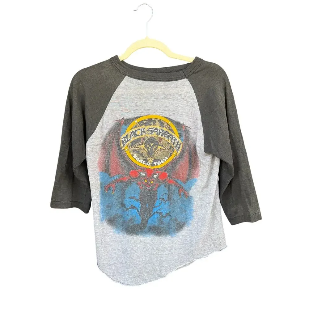 Vintage 1982 Black Sabbath World Tour Raglan Baseball Shirt Single Stitch 80s M